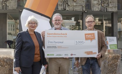 Siegerehrung Kippen-Marathon auf dem Marktplatz | © Die Bremer Stadtreinigung